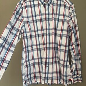 Men's Plaid Shirt - Red, Blue, and White